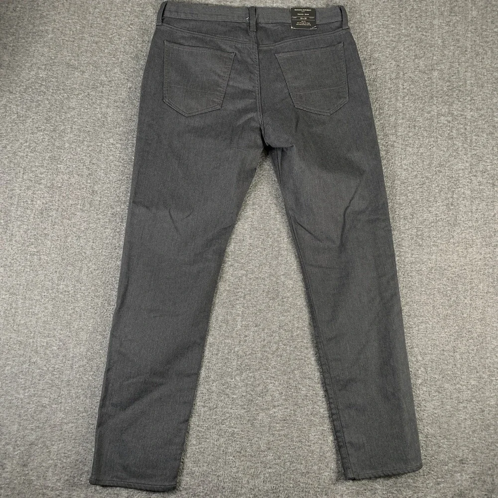 Banana Republic Travel Jean Men 33x31 Gray Slim Fit Pants Modern NEW